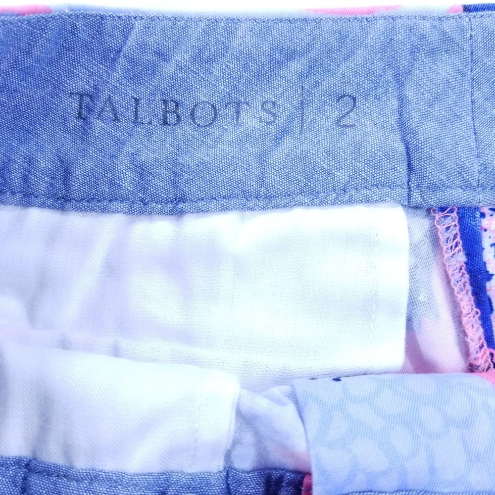 Talbots Womens Shorts Size 2 Pink Blue‎ Fish Print Scalloped Hem Chino - Picture 8 of 9